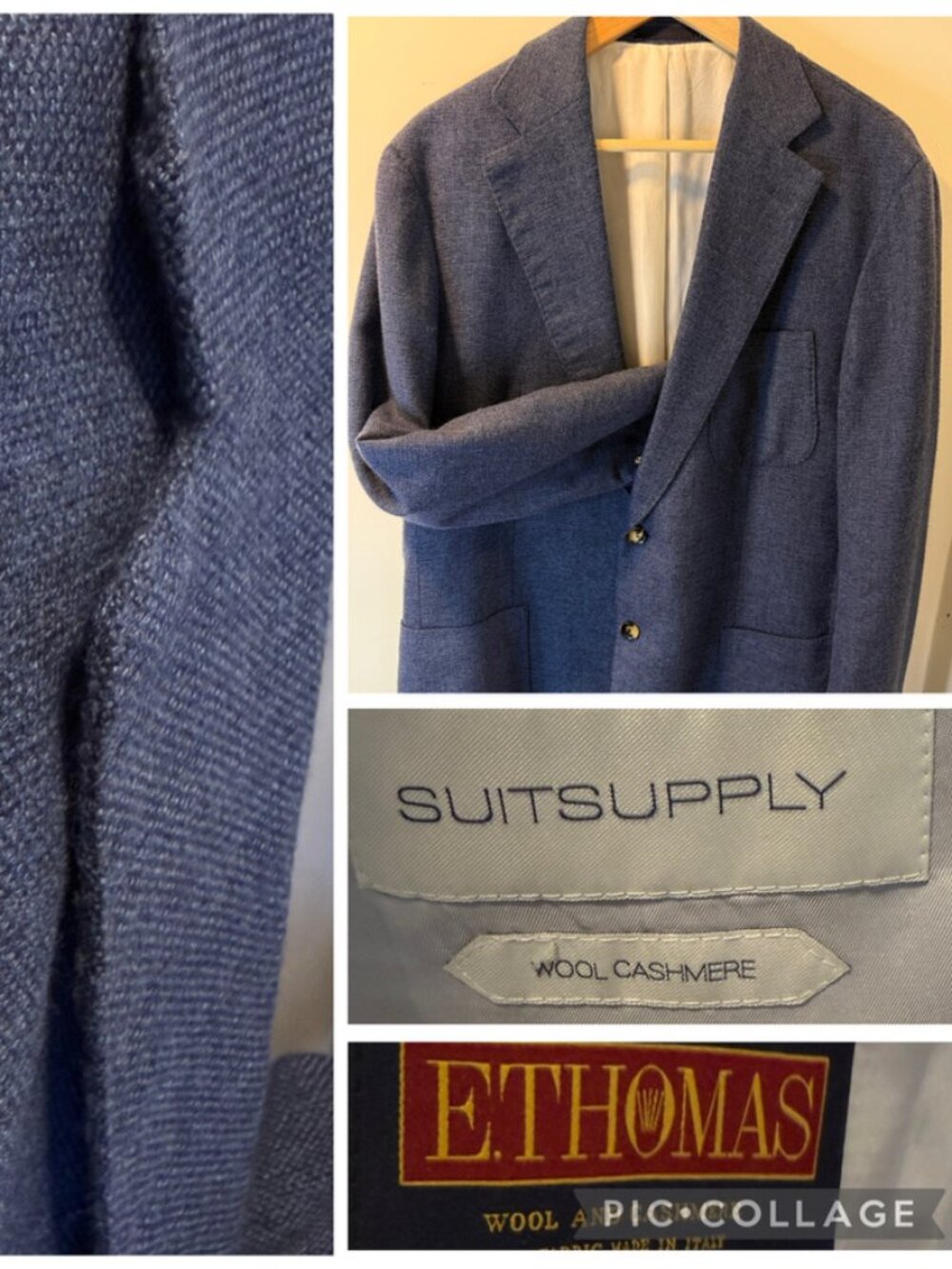 Suitsupply Havana E Thomas textured blazer 46R eu 56 wool cashmere